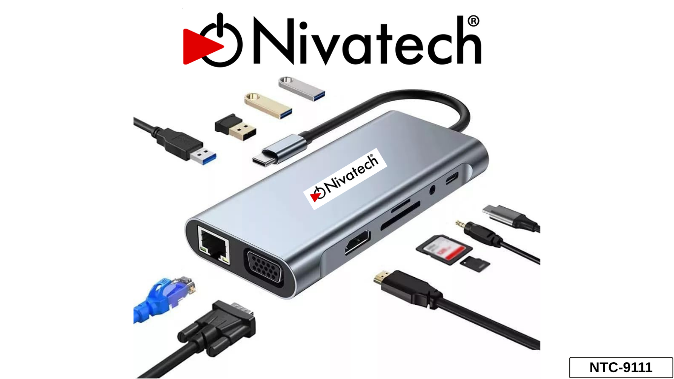 Nivatech NTC 9111 11 IN 1 GIGABIT TYPE C USB HUB