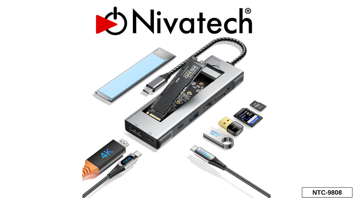 Nivatech NTC 9808 8 IN 1 TYPE C HUB+ NWME BOX
