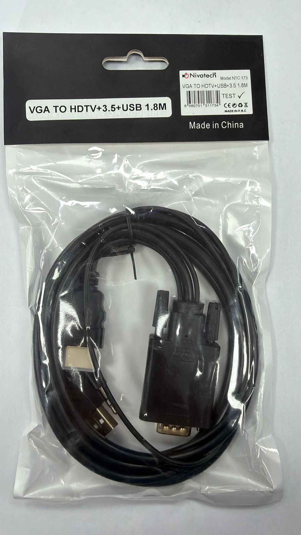 Nivatech NTC 173 VGA TO HDTV+USB+3.5 1.8M