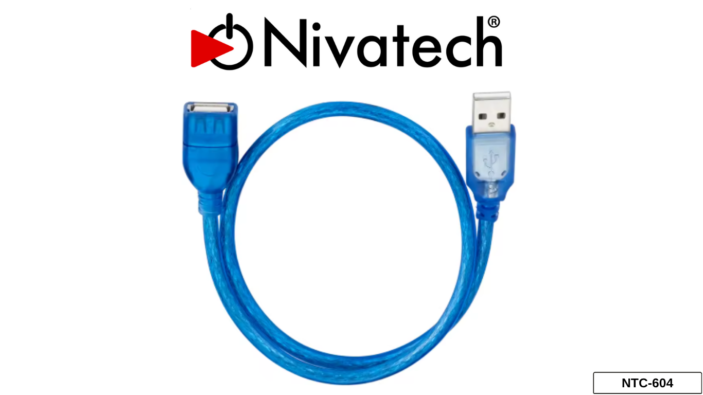 Nivatech NTC 604 USB TO USB F 50 CM BLUE