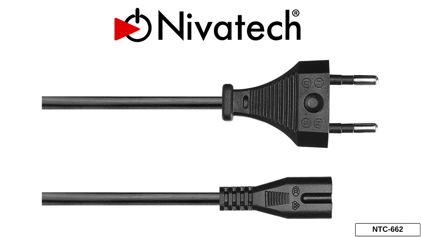 Nivatech NTC 662 2 pın POWER CABLE 1,5M 0,50mm